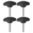 thumbnail image 1 of Uxcell 4 Packs M6 x 30mm Male Thread Tee Wing Knobs Thumb Screw Clamping Knobs Grip Black, 1 of 5