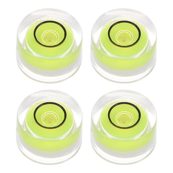 Uxcell 4 Packs Round Bubble Level 10x6mm Mini Circular Bullseye Spirit Levels for Leveling Camera Tripod Telescope, Lime