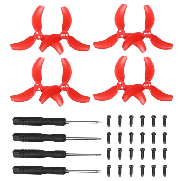 Uxcell 4 Pair 3032S Propellers, Propeller Blades Low Noise Wings Quick Replacement Colorful Wing Blade Spare Part for Drone Handheld Quadcopter Drone Accessories, Red