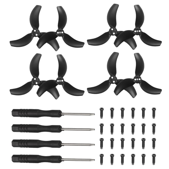 Uxcell 4 Pair 3032S Propellers, Propeller Blades Low Noise Wings Quick Replacement Colorful Wing Blade Spare Part for Drone Handheld Quadcopter Drone Accessories, Black