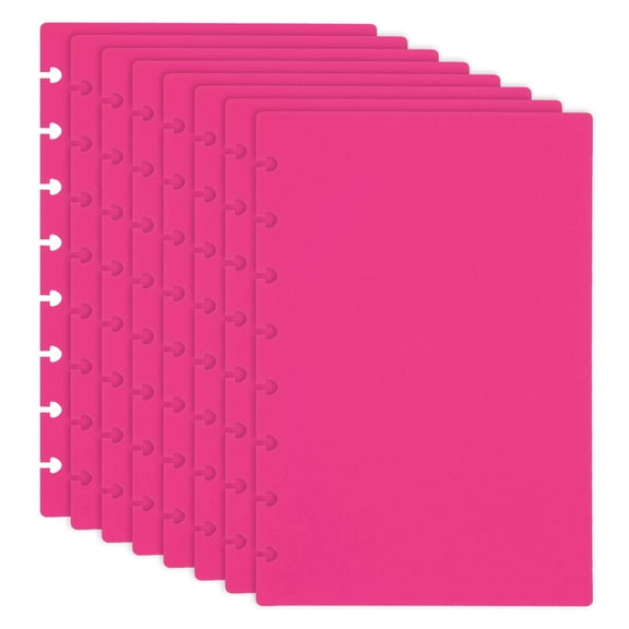 Uxcell 4 Pair Discbound Notebook Cover, 5.75" x 8.74" Junior Size PP Disc Planner Cover, Rose Pink