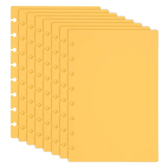 Uxcell 4 Pair Discbound Notebook Cover, 5.75" x 8.74" Junior Size PP Disc Planner Cover, Yellow