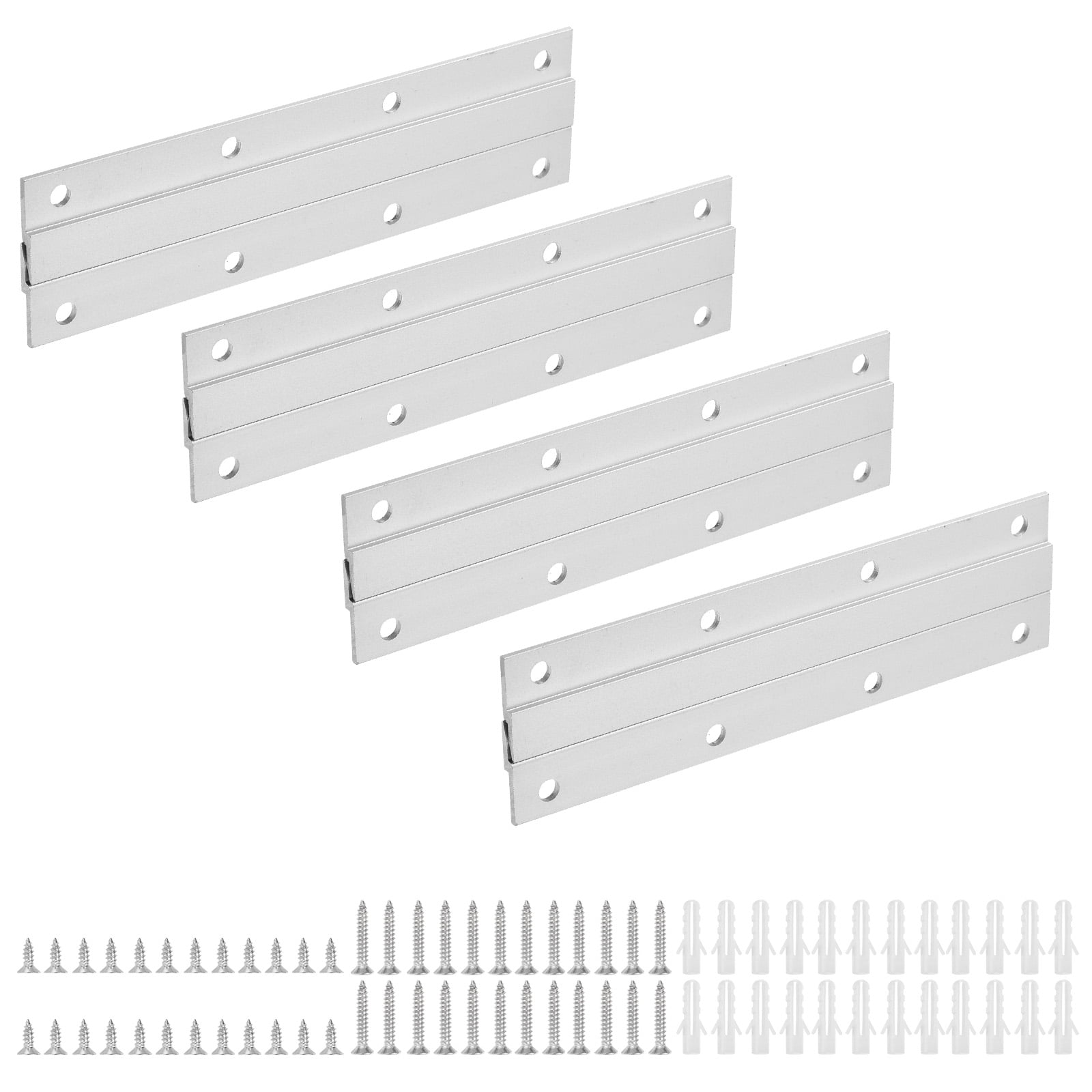 Uxcell 4 Pair French Cleat Picture Hanger, 6 Inch Aluminum Z Hanger Heavy Duty Z Bar Clips Interlocking Wall Mounting Bracket Hanger Kit for Hanging Mirror Picture Shelf