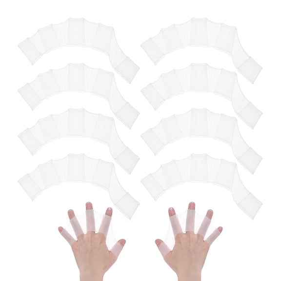 Uxcell 4 Pair Silicone Swimming Gloves Webbed Half-Finger Frog Type Large Gloves White