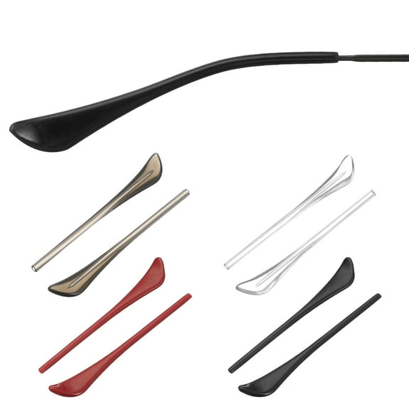 Uxcell 4 Pairs Eye Glass Replacement Temples, Plastic Anti-Slip Eyeglass End Tips Glasses Retainers Fits 1.4mm for Round Thin Metal Eyeglass Sunglasses Temple, Style2 4 Colors