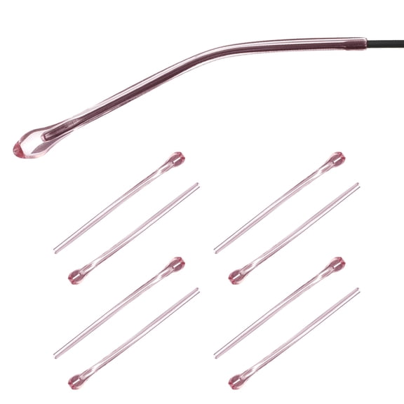 Uxcell 4 Pairs Eye Glass Replacement Temples, Plastic Anti-Slip Eyeglass End Tips Glasses Retainers Fits 1.4mm for Round Thin Metal Eyeglass Sunglasses Temple, Style1 Pink