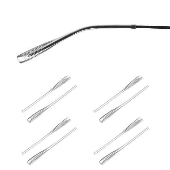 Uxcell 4 Pairs Eye Glass Replacement Temples, Silicone Anti-Slip Eyeglass End Tips Glasses Retainers Fits 1.4mm for Round Thin Metal Eyeglass Sunglasses Temple, Clear
