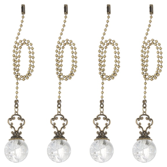 Uxcell 4 Pcs 15" Crystal Ceiling Fan Pull Chain, Clear ( Ball)