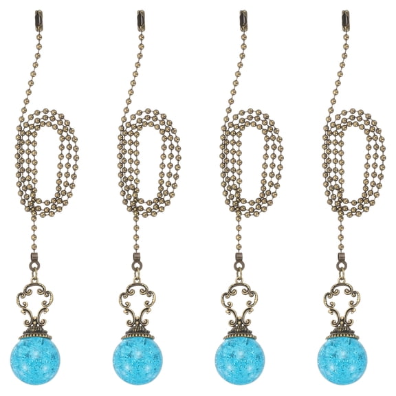 Uxcell 4 Pcs 22" Crystal Ceiling Fan Pull Chain, Lake Blue ( Ball)