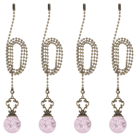 Uxcell 4 Pcs 22" Crystal Ceiling Fan Pull Chain, Pink ( Ball)