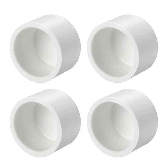 Uxcell 4 Pcs 3/4" External End Cap Fitting, SCH40 Furniture Grade Pipe Plug Adapter, Pipe Cover Fittings for DIY Project, Irrigation System, Plumbing Framework, Garden Structures