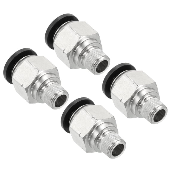 Uxcell 4 Pcs 3/8 Inch OD Tube to 1/8 Inch NPT Male Thread Push to Connect Air Fittings