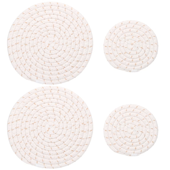 Uxcell 4 Pcs 4 Inch 7 Inch Plant Coasters Mat Pot Holders Plant Saucer White & Grass Yellow