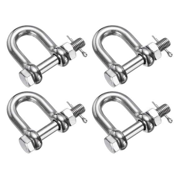 Uxcell 4 Pcs 5/16"Â 304 Stainless Steel Marine Grade D Shape Ring Shackles