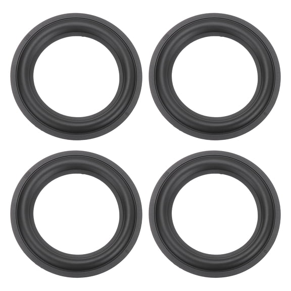Uxcell 4 Pcs 5 Inch Rubber Speaker Edge Surround Rings 127x82mm(IDxOD) Perforated Subwoofer Rings Replacement Parts for Speaker Repair or DIY, Black