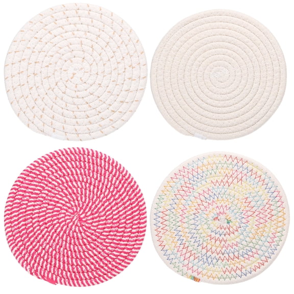 Uxcell 4 Pcs 7 Inch Plant Coasters Mat Pot Holders Saucer Stripe Color Set