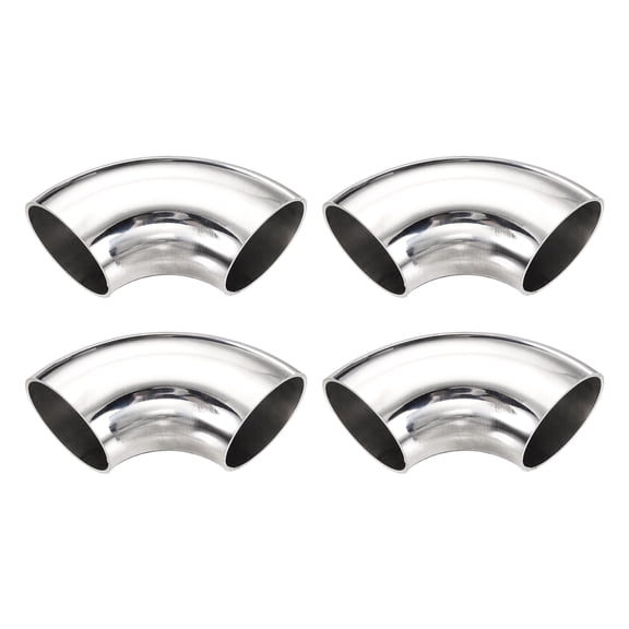 Uxcell 4 Pcs 90 Degree Mandrel Bend Elbow (1-3/8" OD) -304 Stainless Steel Bend Tube Exhaust Elbow Pipe 1.5mm Wall Thickness, Stable Car Modified Exhaust System, Fits Stair Handrail