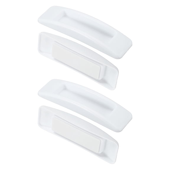 Uxcell 4 Pcs Adhesive Cabinet Handles, 4.3" Self-Stick Drawer Handle, No Drill Plastic Cabinet Knobs Helper for Closet, Sliding Shower Door, Window, Wardrobe, White