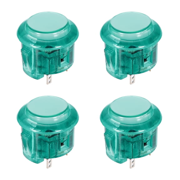 Uxcell 4 Pcs Arcade LED Lights Push Button (24mm) - 5A 12/24V LED Illuminated Game Push Button for Arcade Machine/Fighting Stick/Video Gaming Controller, Green
