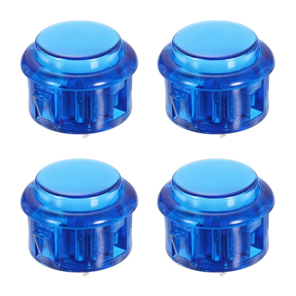 Uxcell 4 Pcs Arcade LED Lights Push Button (30mm) - 5A 12/24V LED Illuminated Game Push Button for Arcade Machine/Fighting Stick/Video Gaming Controller, Blue