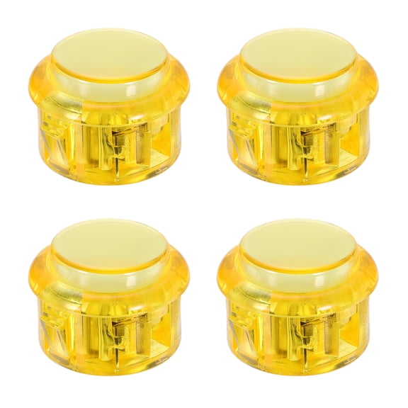 Uxcell 4 Pcs Arcade LED Lights Push Button (30mm) - 5A 12/24V LED Illuminated Game Push Button for Arcade Machine/Fighting Stick/Video Gaming Controller, Yellow
