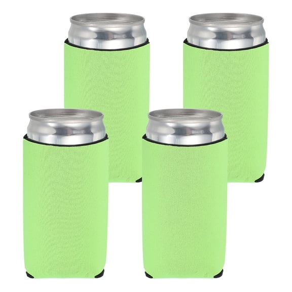 Uxcell 4 Pcs Can Cooler Sleeve, 12oz Insulated Neoprene Beer Bottle Cooler Covers Non-slip Soda Can Sleeves Standard Drink Holder for Beer Soda and Water Bottles, Green