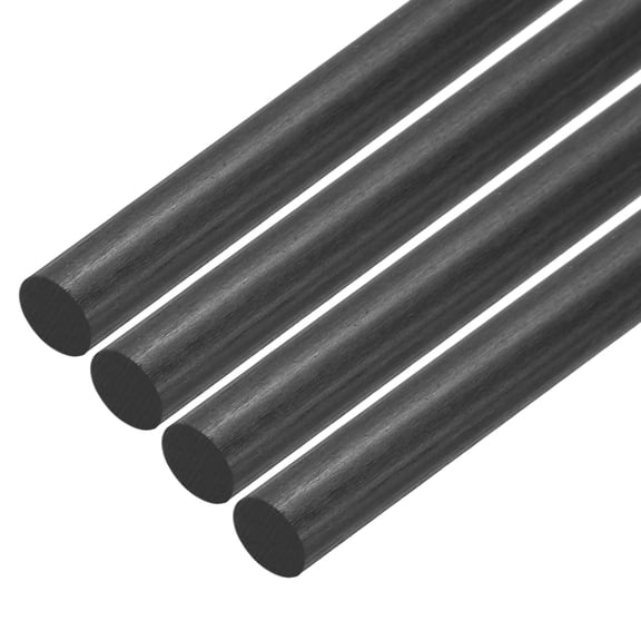 Uxcell 4 Pcs Carbon Fiber Rod, 305mm Length 4mm Dia Carbon Fiber Solid Pole for RC Airplane DIY Craft Wing Tube Kite Model Car Quadcopters Robots [12 x 0.16IN]