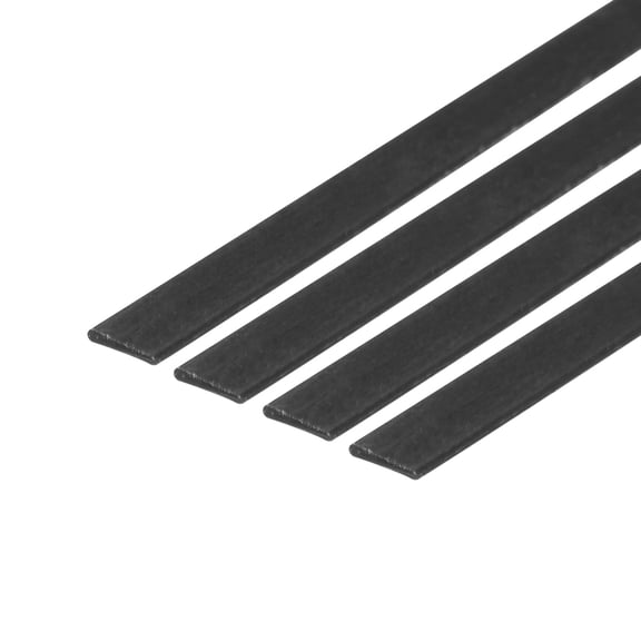 Uxcell 4 Pcs Carbon Fiber Strip 0.5x3mm 500mm Length Pultruded Flat Carbon Fiber Bars Kites, RC Airplane