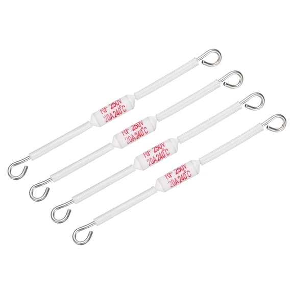 Uxcell 4 Pcs Ceramic Thermal Fuse 240 C 464 F 20A 250V Celsius Circuit Cutoff Temperature Fuse with 3.5" Leads for Rice Cooker Electric Kettles Home Appliance