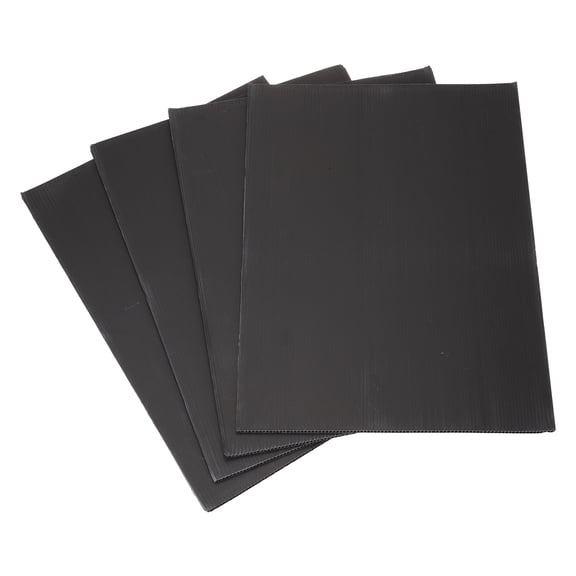 Uxcell 4 Pcs Corrugated Plastic Sheet, 4mm Black Corrugated Plastic Boards 12 x 8 Inch Blank Waterproof Yard Signs for DIY Crafts, Guidepost Decorations, Party Decoration