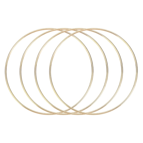 Uxcell 4 Pcs Dream Catcher Rings,Metal Craft Hoops Floral Hoops 5.5 Inch Macrame Hoops Rings for DIY Crafts Wreath Making Supplies Plant Hangers,Gold