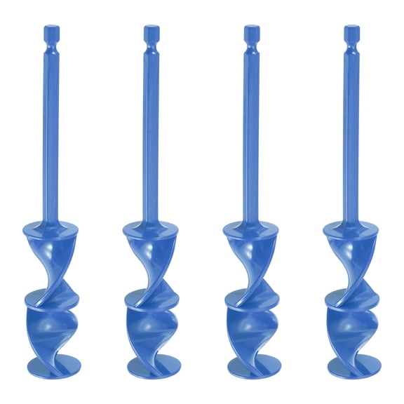 Uxcell 4 Pcs Drill Paint Mixer Epoxy Resin Mixer Helix Reusable Silicone Paint Stirrer Attachment for Power Tool Drills Mixing Resin Pigment Epoxy Silicone(Blue)
