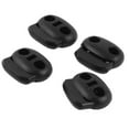 thumbnail image 1 of Uxcell 4 Pcs Dual Hole Cord Lock Black for Clothing Backpack Rope, 1 of 5