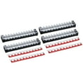 thumbnail image 1 of Uxcell 4 Pcs Dual Row Terminal Block, 600V 25A 12 Positions Screw Terminal Block with 4PCS Pre-Insulated Barrier Strips for Power System, Home Appliances, 1 of 6