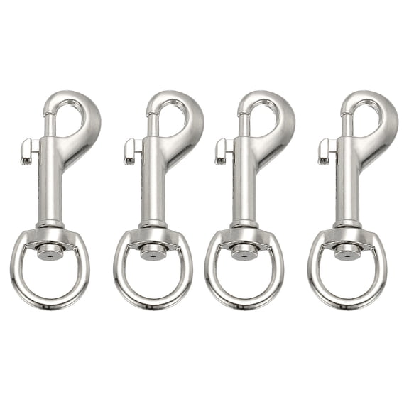 Uxcell 4 Pcs Flag Swivel Snap Clips, 2.7 Inch Heavy Duty Alloy Flag Pole Snaps Hooks, Silver Tone