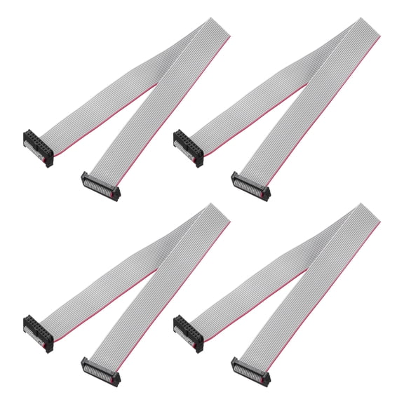 Uxcell 4Pcs Flat Ribbon Cable 2mm Pitch 18mm Width 30cm Long 18 Pin FC to FC Flat Ribbon Connector for PC LED Displays