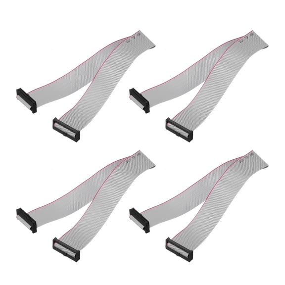 Uxcell 4 Pcs Flat Ribbon Cable, 2mm Pitch 24mm Width 30cm Long 24 Pin FC to FC Flat Ribbon Connector for PC, LED Displays