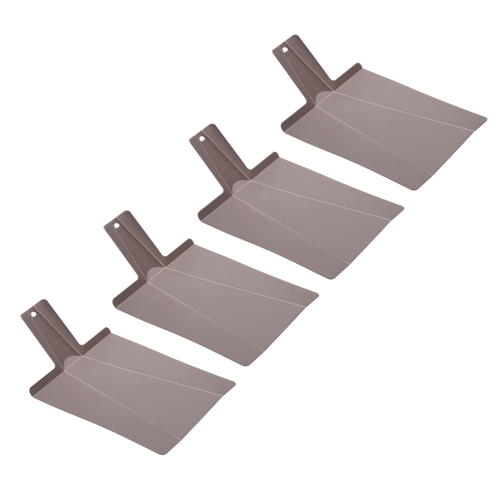 Uxcell 4 Pcs Foldable Cutting Board, 15" x 8.5" Plastic Folding Cutting Board Chopping Mat Non-Slip for Cooking Camping, Brown