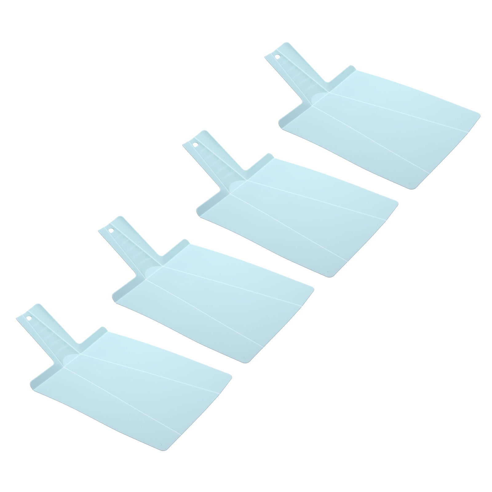 Uxcell 4 Pcs Foldable Cutting Board, 15" x 8.5" Plastic Folding Cutting Board Chopping Mat Non-Slip for Cooking Camping, Light Blue