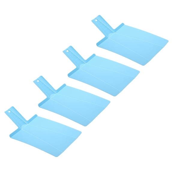 Uxcell 4 Pcs Foldable Cutting Board, 15" x 8.5" Plastic Folding Cutting Board Chopping Mat Non-Slip for Cooking Camping, Sky Blue