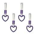 thumbnail image 1 of Uxcell 4 Pcs Heart Shaped Car Handle Straps, Car Hanging Accessories Bumper Warning Ring Drift Charm for Auto Bus Decor Interior Exterior Decoration, Purple (White Strap), 1 of 6