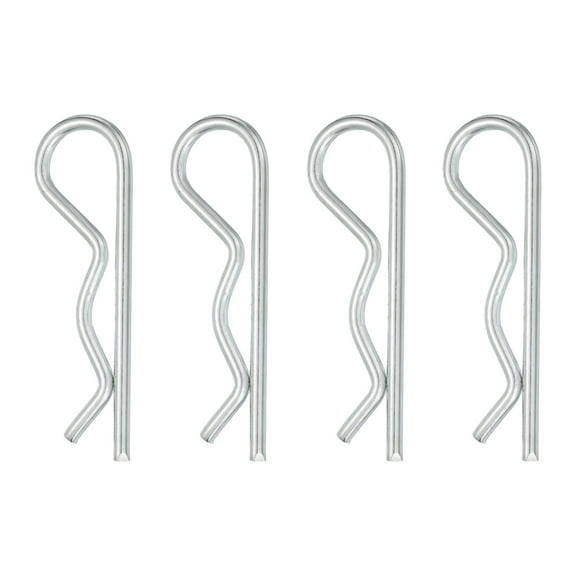 Uxcell 4 Pcs Hitch Pin Clip, 6mm x 120mm R Clips Carbon Steel Retaining Wire Hair Pins Cotter Pin Assortment Kit Clips for Trailer Tractors Mower Carts Truck Pin Clip, Silver