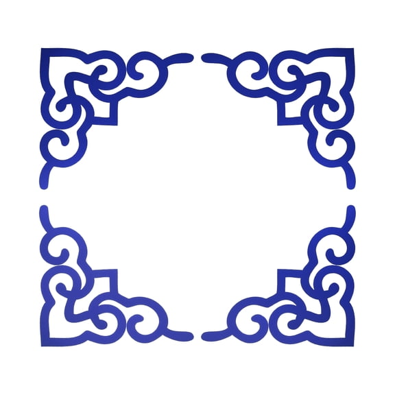 Uxcell 4 Pcs Hollow Mirror Wall Stickers, Acrylic Corner Decor Stickers Self Adhesive Mirror Stickers for Bathroom Living Room Bedroom Ceiling Office Decal (Dark Blue, 7.9 x 7.9")