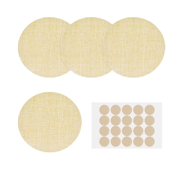 Uxcell 4 Pcs Lampshade Diffuser, 3.54" Dia Round Diffuser Fabric Lamp Cover Proof Light Softener Shades with Adhesive Dots for 3inch LED Recessed Ceiling Light Downlight Pendants, Warm Yellow