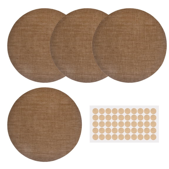 Uxcell 4 Pcs Lampshade Diffuser, 4.72" Dia Round Diffuser Fabric Lamp Cover Proof Light Softener Shades with Adhesive Dots for 4inch LED Recessed Ceiling Light Downlight Pendants, Dark Brown