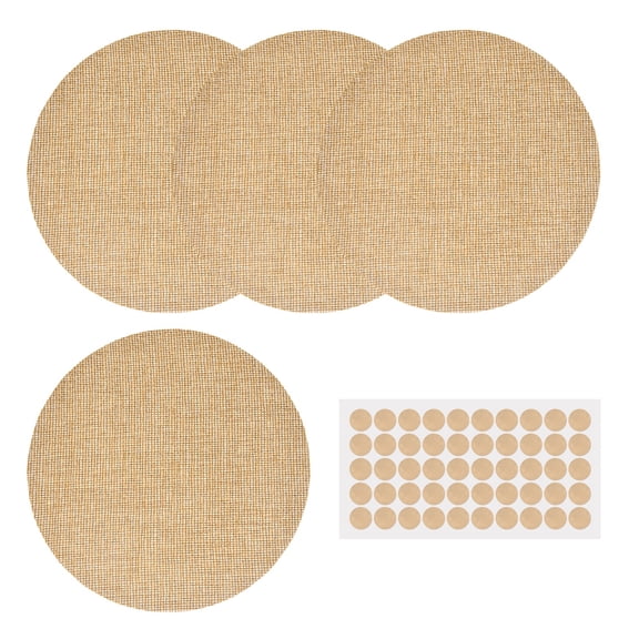 Uxcell 4 Pcs Lampshade Diffuser, 4.72" Dia Round Diffuser Fabric Lamp Cover Proof Light Softener Shades with Adhesive Dots for 4inch LED Recessed Ceiling Light Downlight Pendants, Brown
