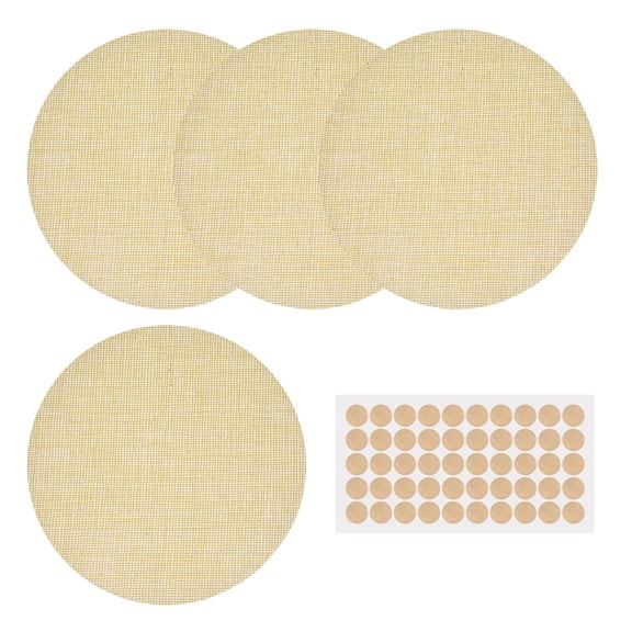 Uxcell 4 Pcs Lampshade Diffuser, 5.51" Dia Round Diffuser Fabric Lamp Cover Proof Light Softener Shades with Adhesive Dots for 5inch LED Recessed Ceiling Light Downlight Pendants, Warm Yellow