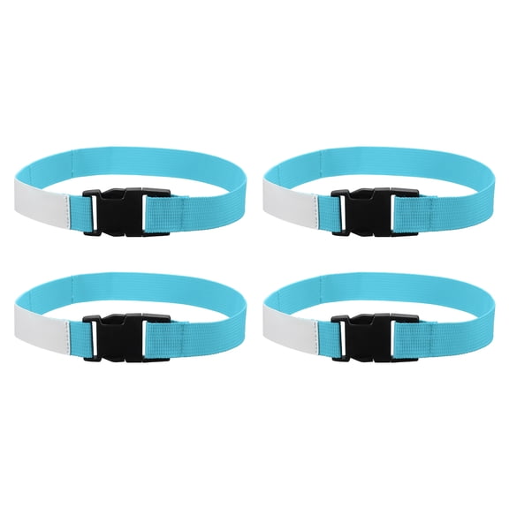 Uxcell 4 Pcs Laundry Strap with Buckle, Multipurpose Laundry Strap Replacement Wash Care Utility Household Cleaning Loop Athletics Accessories Tools Storage, Light Blue
