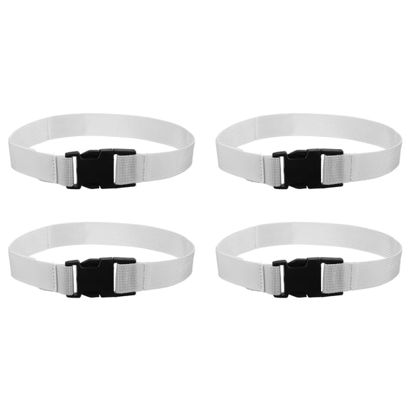 Uxcell 4 Pcs Laundry Strap with Buckle, Multipurpose Laundry Strap Replacement Wash Care Utility Household Cleaning Loop Athletics Accessories Tools Storage, White