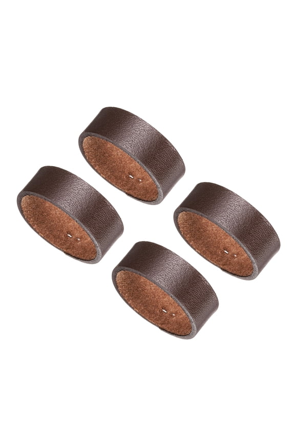 4 Pcs Leather Belt Loop Keeper, 4.5 Inch Belt Straps Ring Replacement Strap Holder Wide Belt Retainer for Securing Additional Length Straps in Place, Brown